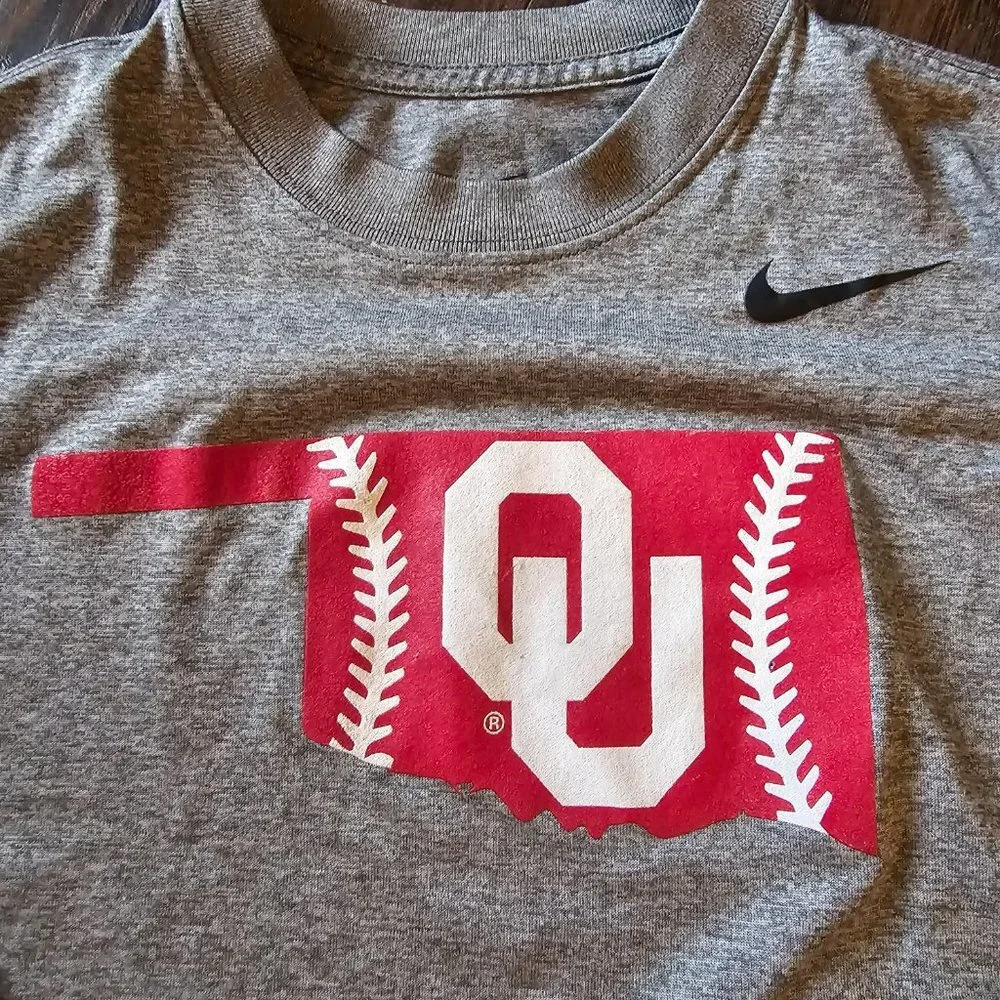 University of Oklahoma OU Athletics long sleeve gray Nike Youth Shirt Small - Picture 3 of 5